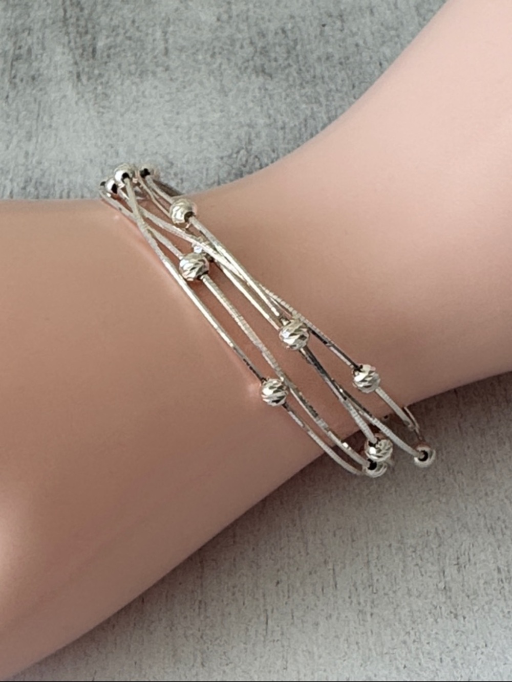 Mia Fiore 925 Sterling Silver 5 Row Beads Magnetic Bangle Bracelet Dyadema Italy